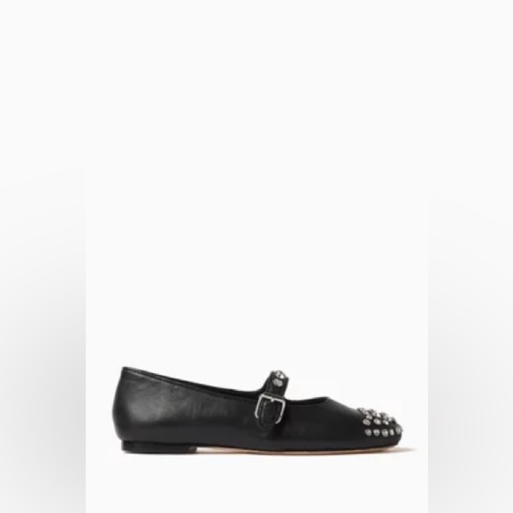Salna Embellished Ballet Flats in Leather - Picture 2 of 5